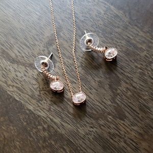 Premier Designs Rose Bud Earrings & Necklace